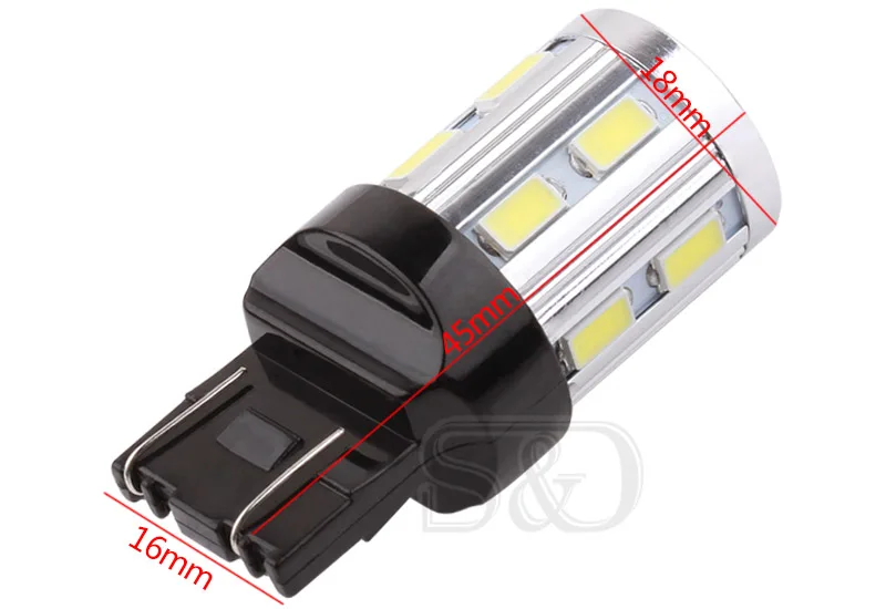 2 шт. Автомобильные светодиодные лампы T20 7443 W21/5 Вт 5 12 SMD 5730|Сигнальная лампа| |