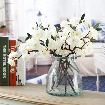 

1 Pcs Artificial 3 Branchlets High-end Simulation Vivid Cherry Blossoms Plant Flowers Japanese-style Fake Wedding Home Decor