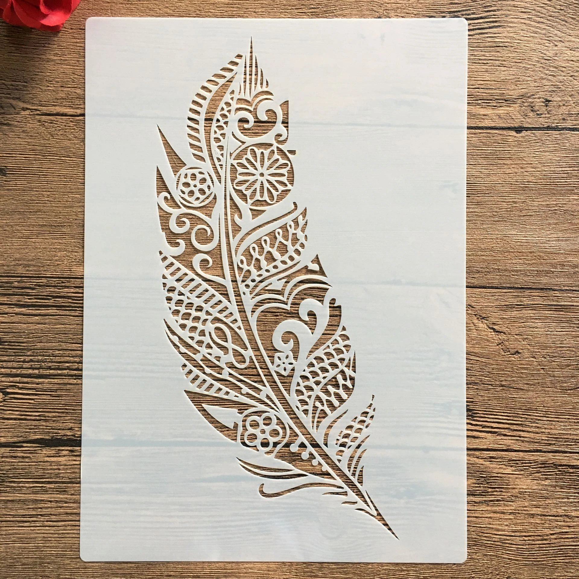 

A4 29 * 21cm feather DIY Stencils Wall Painting Scrapbook Coloring Embossing Album Decorative Paper Card Template,wall