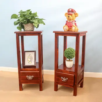 

Solid Wood Flower Stand Indoor Living Room Chinese Style Floor Flower Pot Stand Balcony Multi-layered Wood Green Hanging Hanging