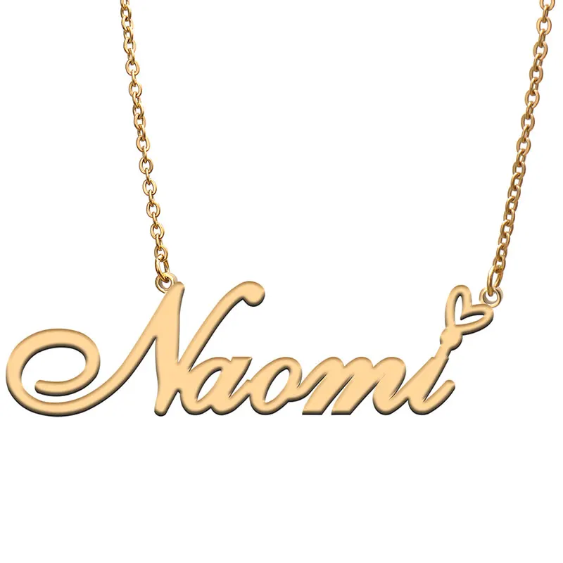 

Naomi Heart Name Necklace Personalized Gold Plated Stainless Steel Collar for Women Girls Friends Birthday Wedding Gift