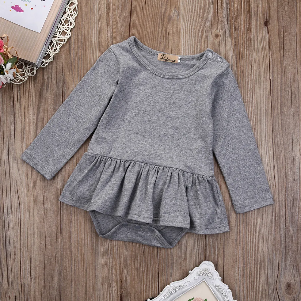 

Cute Toddler Newborn Baby Girl Long Sleeve Cotton Soft Romper Bodysuit Tutu Dress Outfit Clothes Infant Baby Kids Girls Clothes