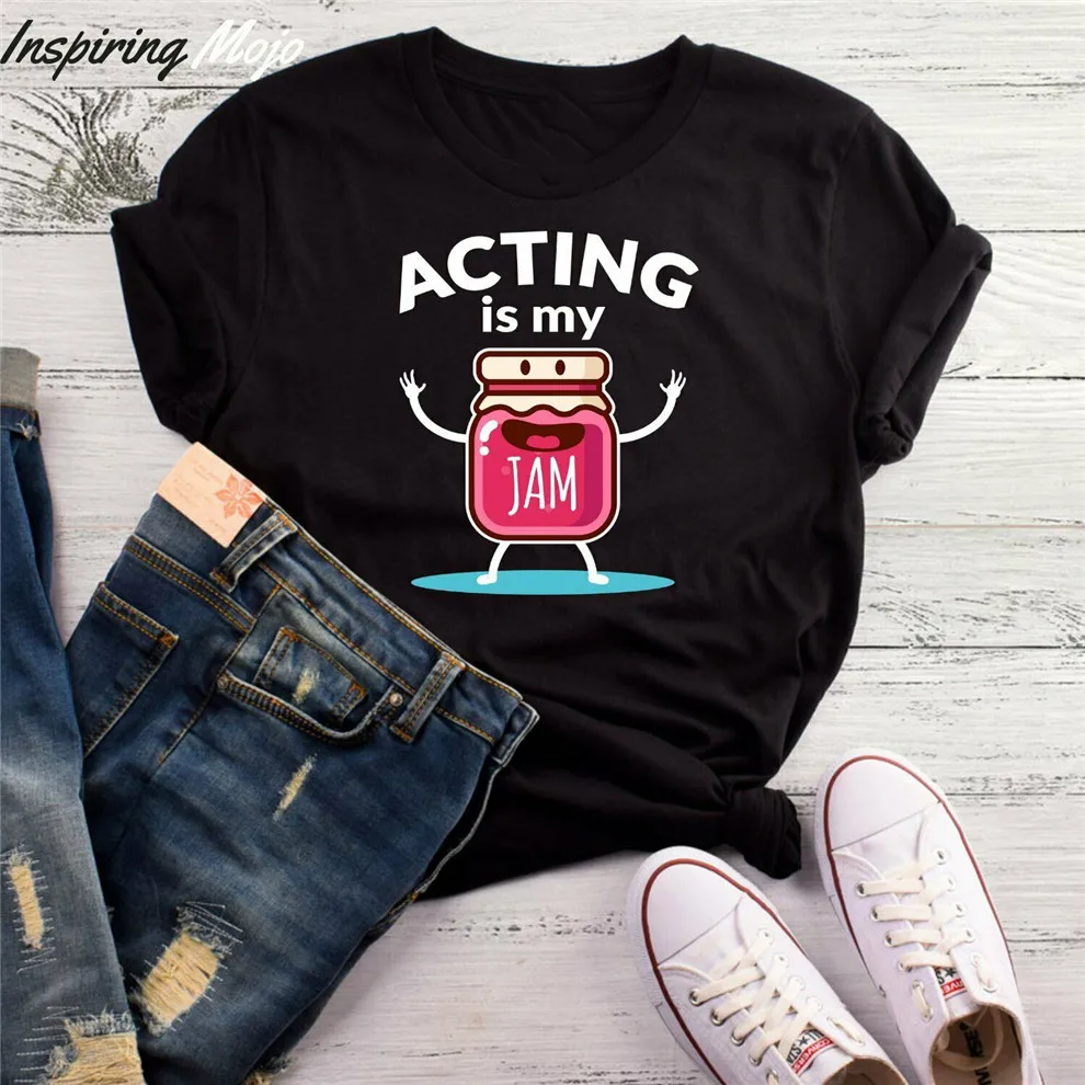 Acting Is My Jam T-Shirt Funny Theater Shirt Theatre Tee Broadway Tshirt Act Basic Models |