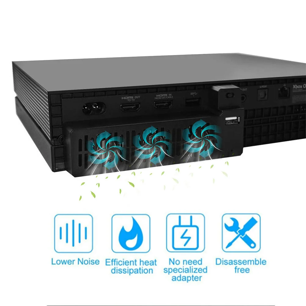 Durable Ventilation USB Heatsink 1A Accessories Low Noise Black 5v External Turbo ABS Cooling Fan For One X Game Console