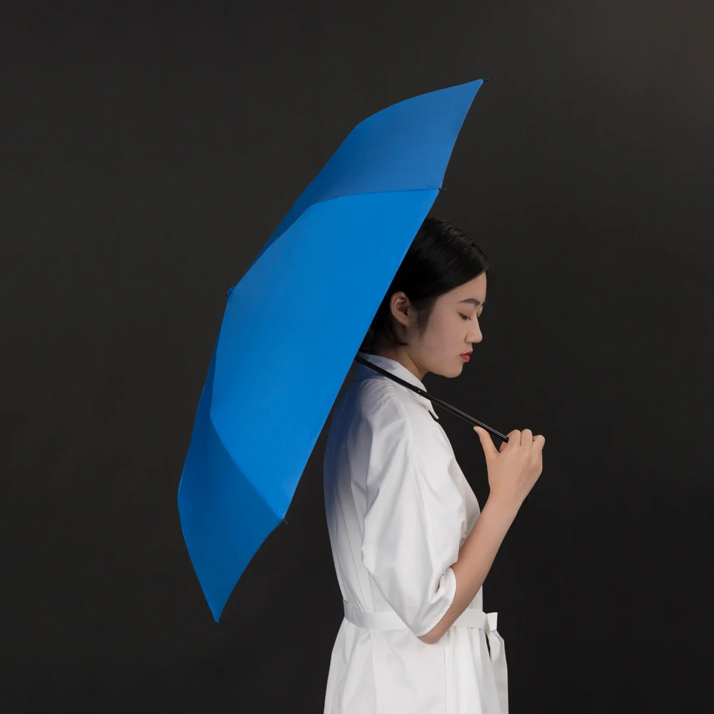 Анти Солнечный зонт с защитой от ультрафиолета дождя женский ультра-светильник 6 ребер складной зонт 160 г портативный дорожный Зонтик Ветрозащитный Зонтик для девочек UPF50 - Цвет: Blue