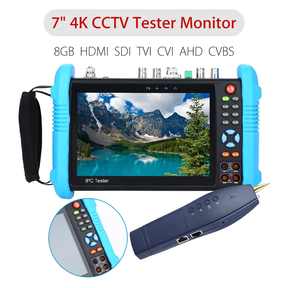 

IP Tester IPC-9800MOVTT ADHSplus 7" 4K 1080P Monitor TVI CVI AHD HD SDI/EX-SDI POC POE Camera video tester WIFI HDMl AHD Monitor