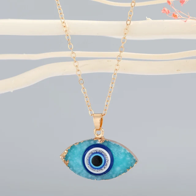 1 Pc Resin Evil Eye Geometric Necklace For Women Gift Jewelry 