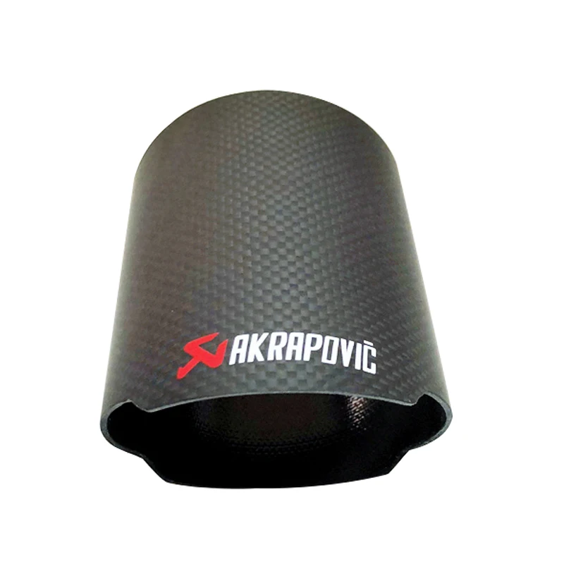 1 шт. Akrapovic выхлопной наконечник чехол Akrapovic выхлопной наконечник корпус автомобиля Универсальный выхлопной трубы глушитель наконечник крышка из углеродного волокна - Цвет: Matt 76 with logo