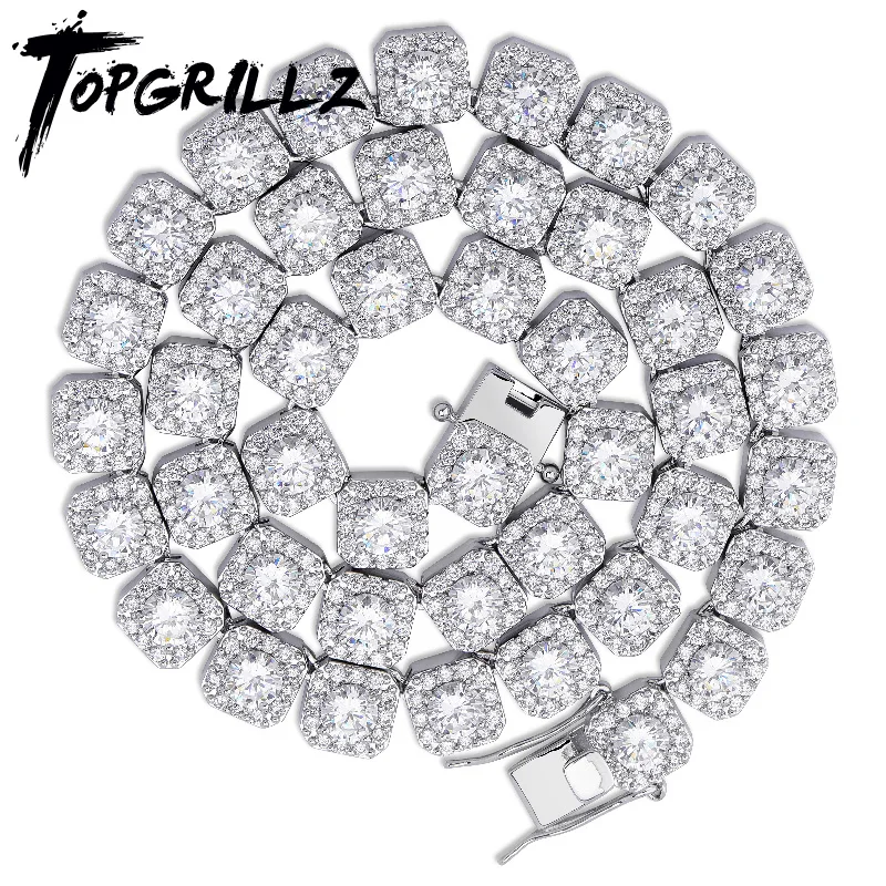 Billige 10MM Qualität Prong Set Große Größe Solitaire Tennis Kette Halskette Mens Iced Out Bling CZ Charme Hip Hop Mode schmuck 18 \