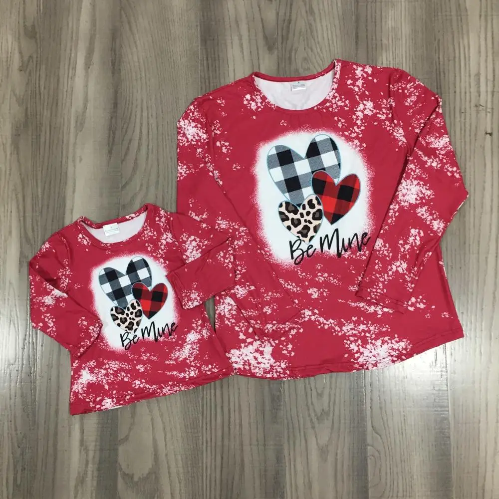 Discount Children Pullover Girlymax Mommy Adult Baby-Girl Spring Tie-Dye Be-Mine-Top Heart-Shape pBQKMG0QBVy