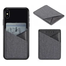 Холщовый кожаный Карманный держатель для карт, наклейка на заднюю панель, чехол для iPhone 11 Pro X XS Max 8 Moto G7 G6 Play Oneplus 7 6 5t Nokia 6,1