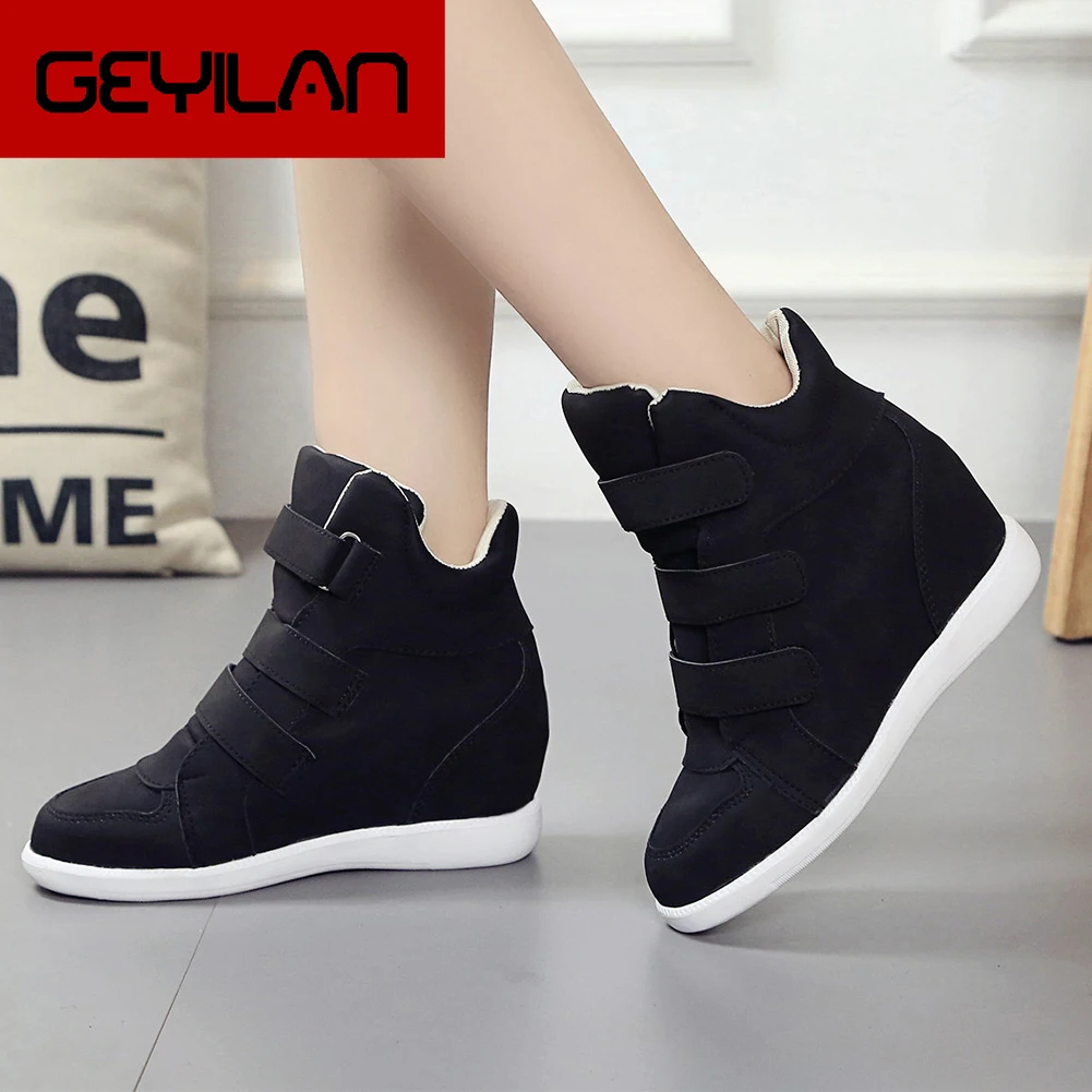 

Fashion 2020 wholesale Women Shoes Woman hook&loop Spring Autumn Inside High Heels Casual Ankle Boots Female