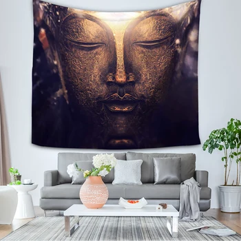 

New 60*50 inches Eye-catching Buddha Printed Tapestry Soft Polyester Wall Hanging Art Tapestry Home Living Room Bedroom Decor