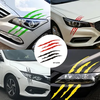 

29x17 cm Funny Car Sticker Reflective Monster Scratch Stripe Claw Marks Auto Headlight Decoration Vinyl Decal Car Stickers #PY10
