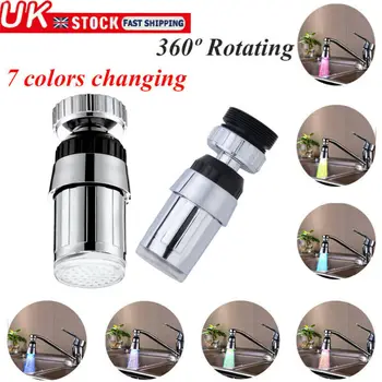 

360 ° Swivel Spout Temperature Control Tap LED Light Water Faucet Sink Tap Bathroom Kitchen Faucet Accessories Home Improvement