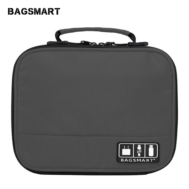 BAGSMART электронный интимные аксессуары сумка-Органайзер для наушников кабели передачи данных USB iPad сотовый телефон зарядное устройство