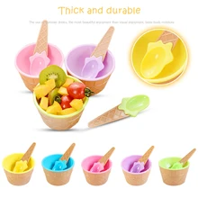 1 шт., Детские чаши для мороженого, чашка для мороженого, парные чашки, подарки, десерт, высокое качество, очень милая чаша для мороженого с ложкой
