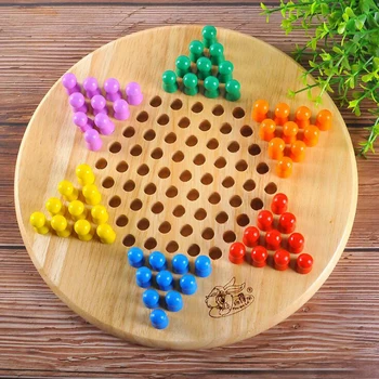 

2 In 1 Wooden Chinese Checkers Gobang Board Game Children Party Game Toy Set Portable Developing Intelligence Educational Toys
