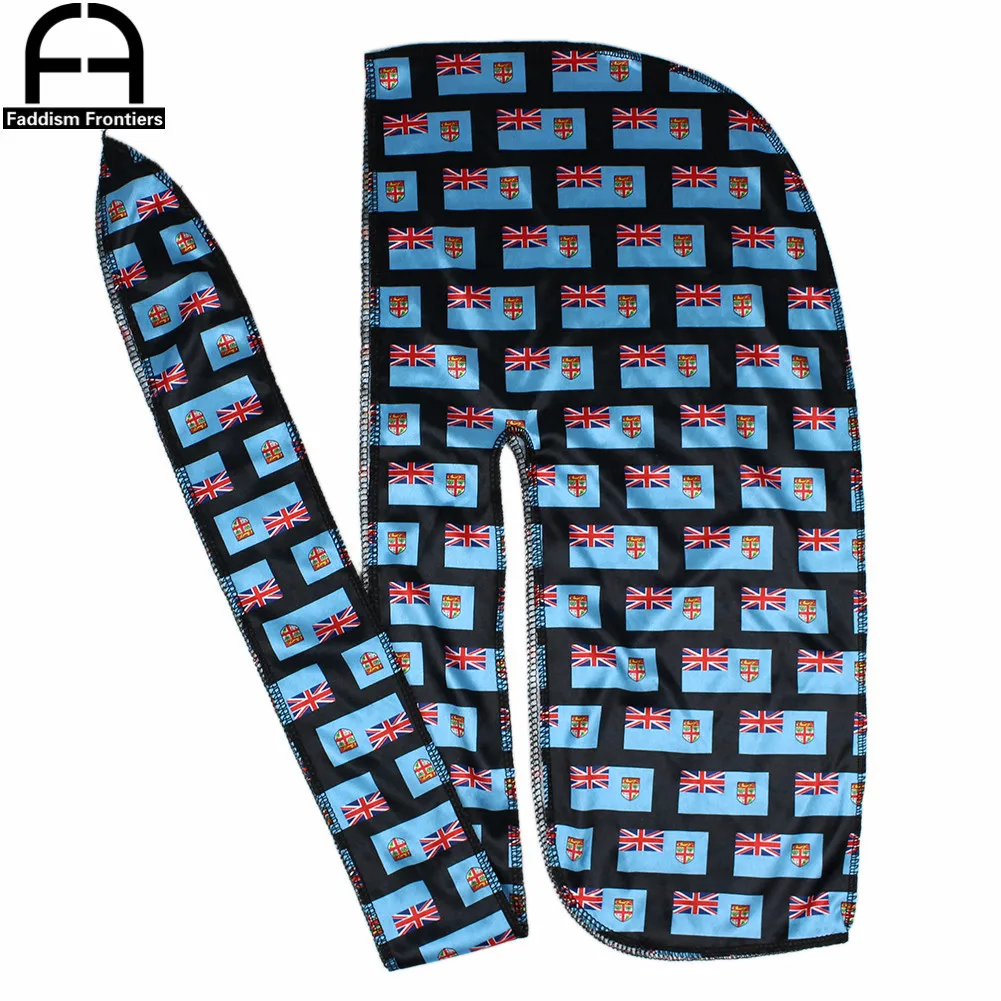 Мужские шелковистые банданы с принтом флагов и длинным хвостом шелковые