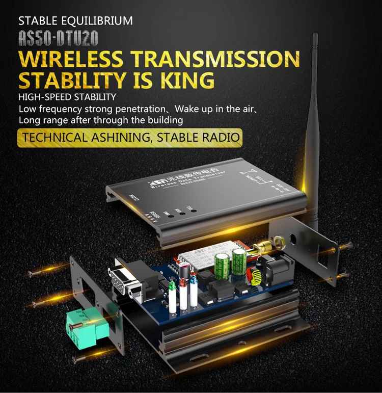 170 МГц данных РЧ модуль SI4463 с RS232 RS485 для беспроводного применения 20dbm Modbus 2,5 км передачи данных