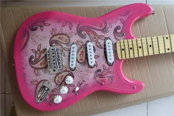 

Factory custom Body Maple fingerboard ST Paisley Signature Pink Colours Electric Guitar -187-16