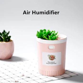 

350ML Succulents Air Humidifier Essential Oil Diffuser Mini Mist Spray With LED Night Lamp Electric Aromatherapy Diffusers