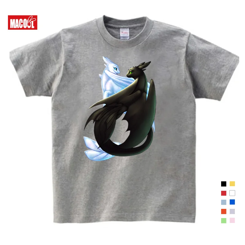 T-shirt6 Толстовки с капюшоном для мальчиков и девочек с принтом «Беззубик» и «Ночная фурия»; детская забавная одежда; детские розовые толстовки с длинными рукавами; 7T - Цвет: T-shirt6