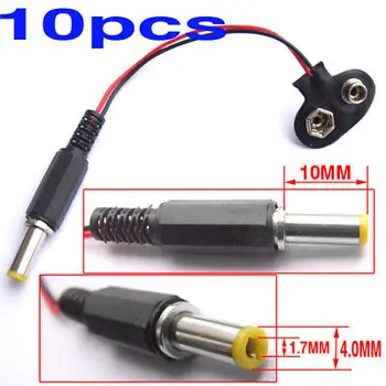 

DHL/EMS 200PCS 9V Button TO 10MM 4.0MM 1.7mm DC Power Plug Cable-A8