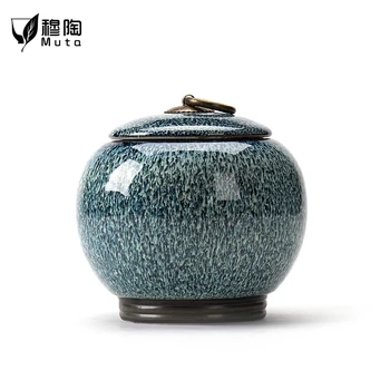 

Ceramic Tea Caddy Moisture-Proof Kitchen Food Sealed Storage Tank Portable Travel Packaging Gift Box Canister Spice Jar small