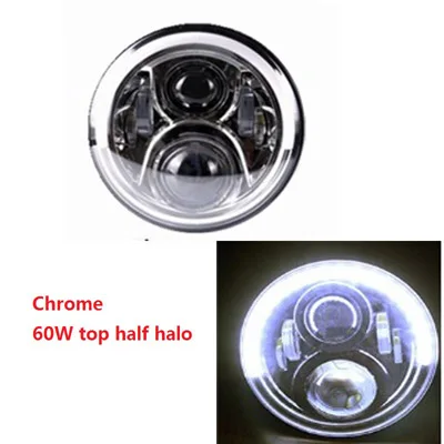 Для фары Honda 7 ''светодиодная фара для мотоцикла с DRL Halo 75 Вт круглый светодиодный для Honda CB 400 CB 1300 Honda Hornet - Цвет: Chrome top halo