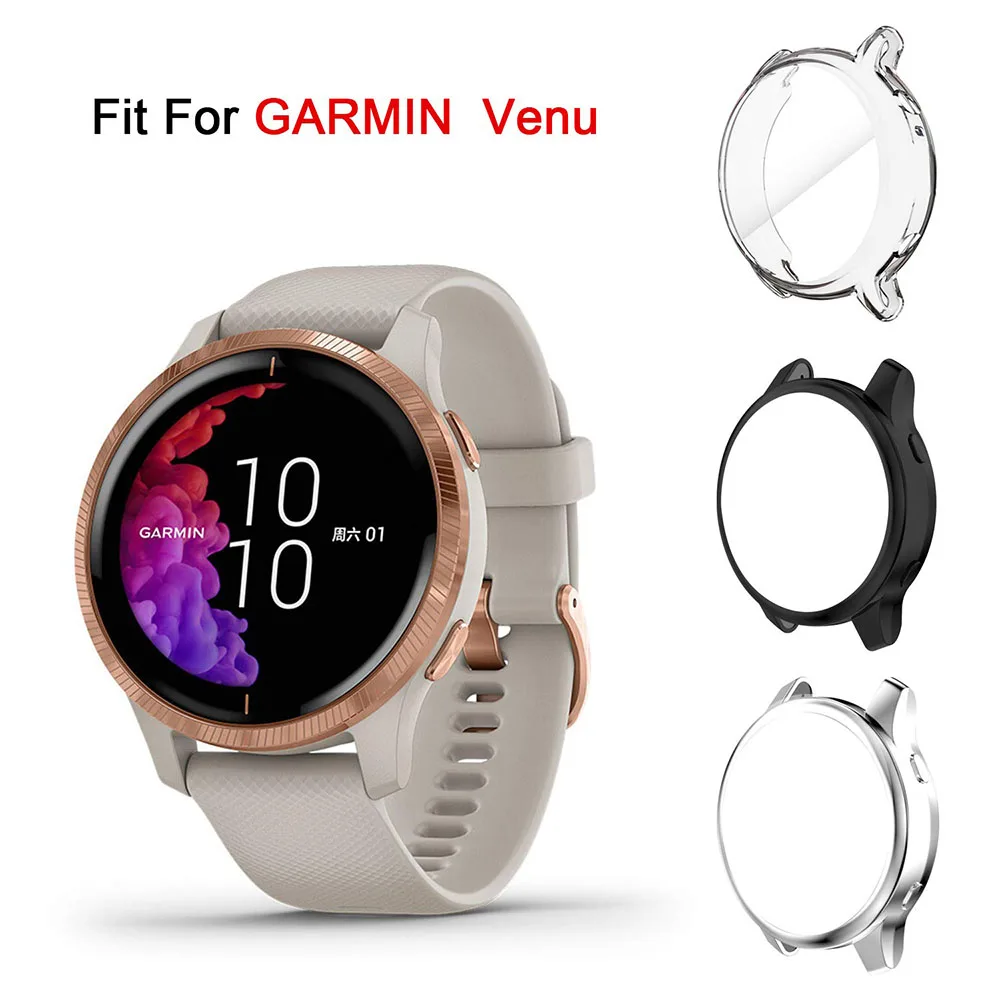 Ultra Thin Screen Protector Case for Garmin Venu GPG, 3 Pack TPU Full Protective Case Cover for Garmin Venu Smartwatch Bands 