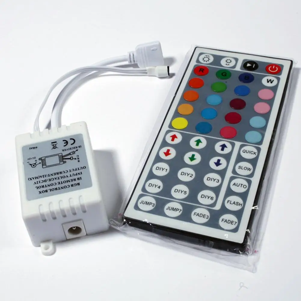Arote Contrôleur LED RGBW 44 touches Télécommande IR Télécommande pour bande RGBW SMD 3528 5050 Bande lumineuse LED Changement de couleur DC 12 V 24 V 