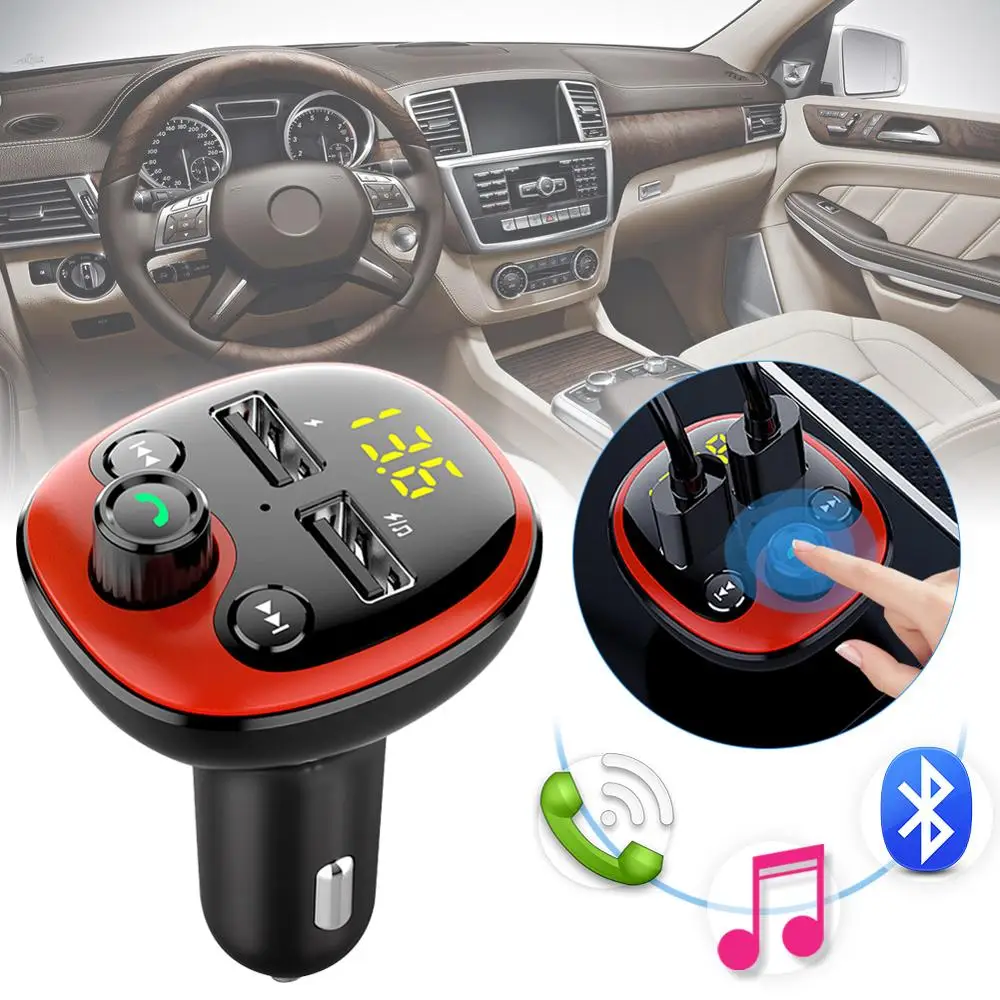 

New Hot Bluetooth FM Transmitter for Car with Dual 3.1A USB Charging Ports Hands-Free Car Charger Radio Receiver Mp3 Player CSV