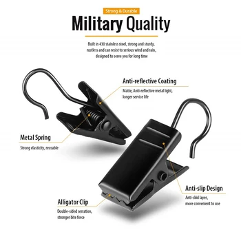 

50Pc/Set Window Shower Curtain Hook Clips Stainless Steel Drapery Clips Curtain Rings Clamps Curtain Decorative Accessories