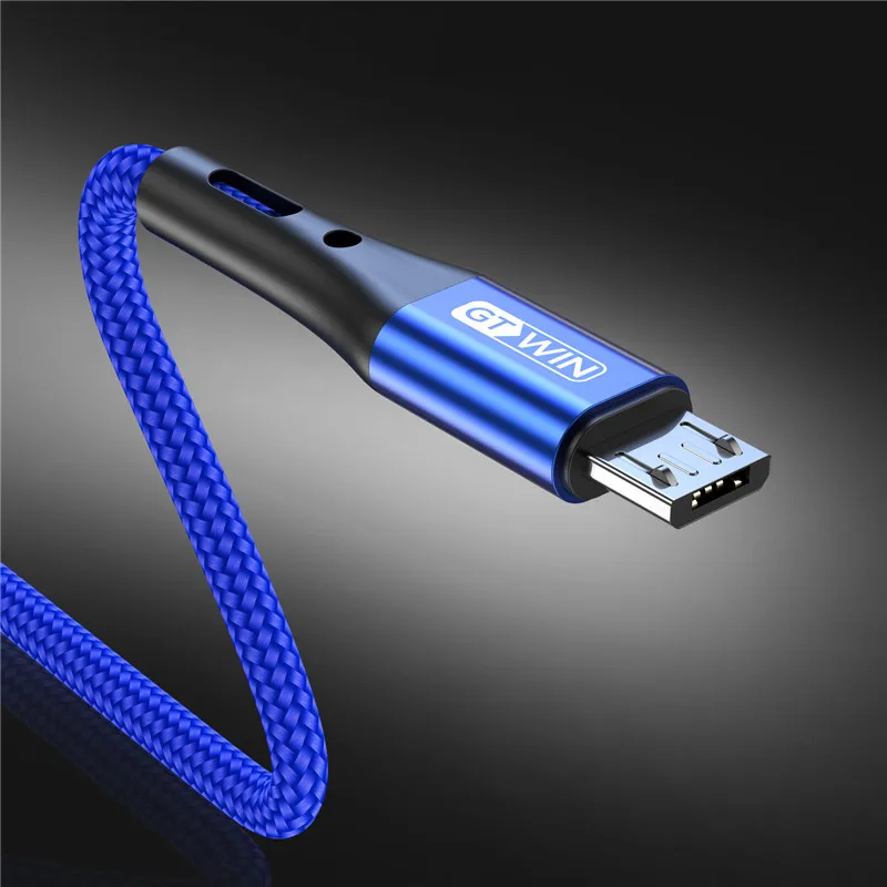 GTWIN 3A Micro usb кабель провод для быстрого заряда кабель для передачи данных для samsung s7 a70 Xiaomi p30 Android Microusb кабель для быстрой зарядки 1 м 2 м 3 м - Цвет: Blue