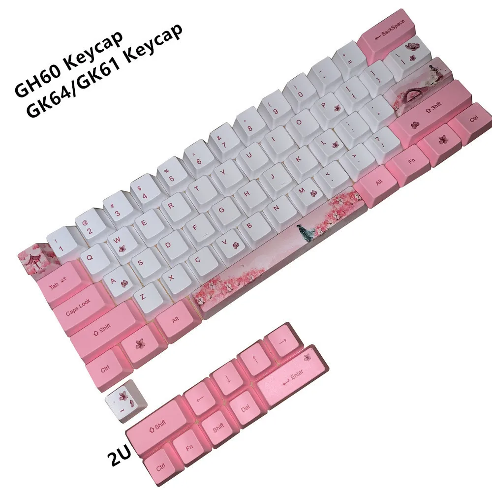 Sakura Keycap 60% PBT OEM Set Mechanische Toetsenbord keycap Voor GH60 RK61/ALT61/Annie/покер GK61 GK64 | Компьютеры и офис