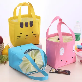 

Cartoon portable lunch bag kid women insulation portable waterproof picnic coole bag breakfast school handle reusable food bag