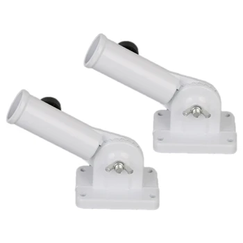 

EASY-2Pcs Adjustable Multi-Position Flag Pole Holder, Aluminum Alloy Mounting Bracket 1Inch Diameter