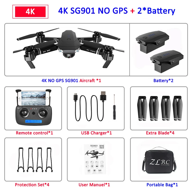 SG901 4K 2B BAG SG907 gps Дрон с камерой 4K 5G Wifi RC Квадрокоптер оптический поток складной мини Дрон 1080P HD камера Дрон VS E520S E58 XS812 - Цвет: SG901 4K 2B BAG