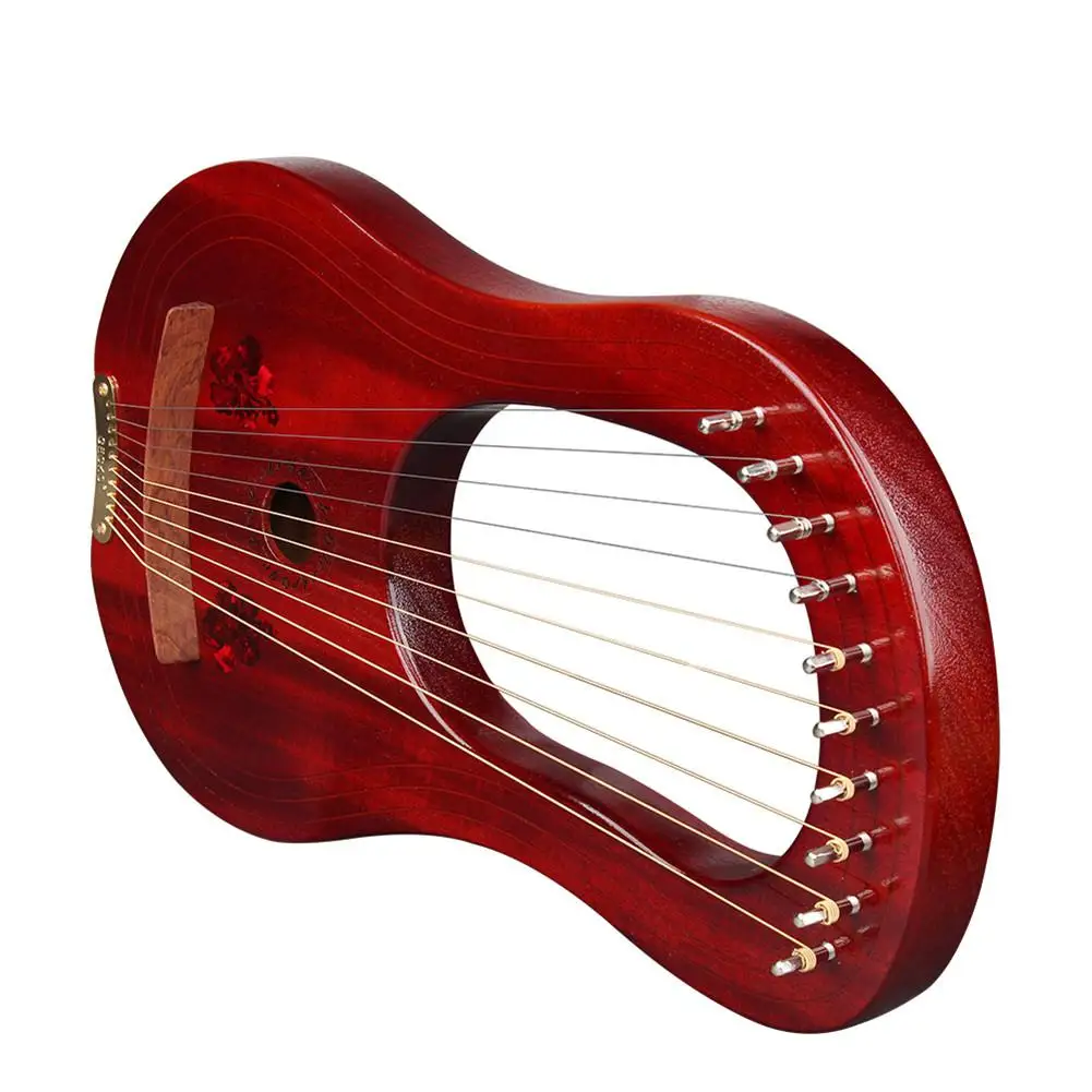 10 String Lyre C Tone панель из красного дерева струнный инструмент с хлопковой