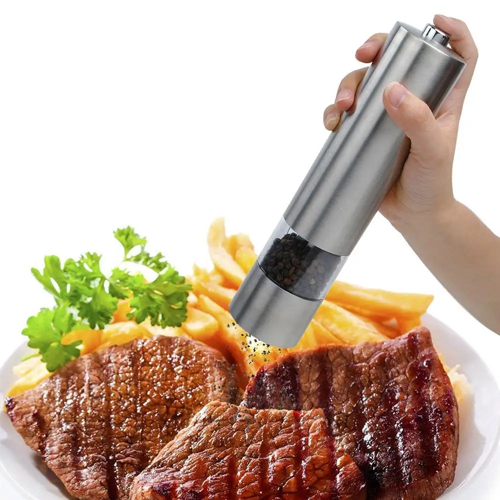 

Pepper Salt Spice Grinder Mill Ideal House Electric Automatic Auto Stainless Steel Grinder Shaker Mill-30