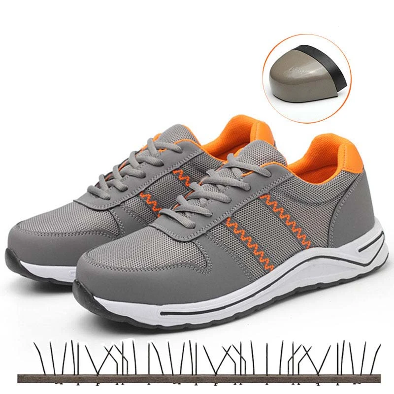 Легкие рабочие ботинки со стальным носком и безопасные дышащие мужские