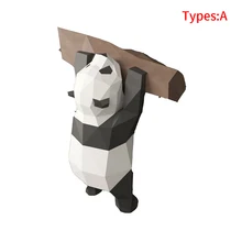 Бумажная модель, подарок, украшение для дома, 3D геометрическая панда, ручная работа, на стену, для гостиной, забавная, милая, сделай сам, для шоу, реквизит, вечерние, детские игрушки