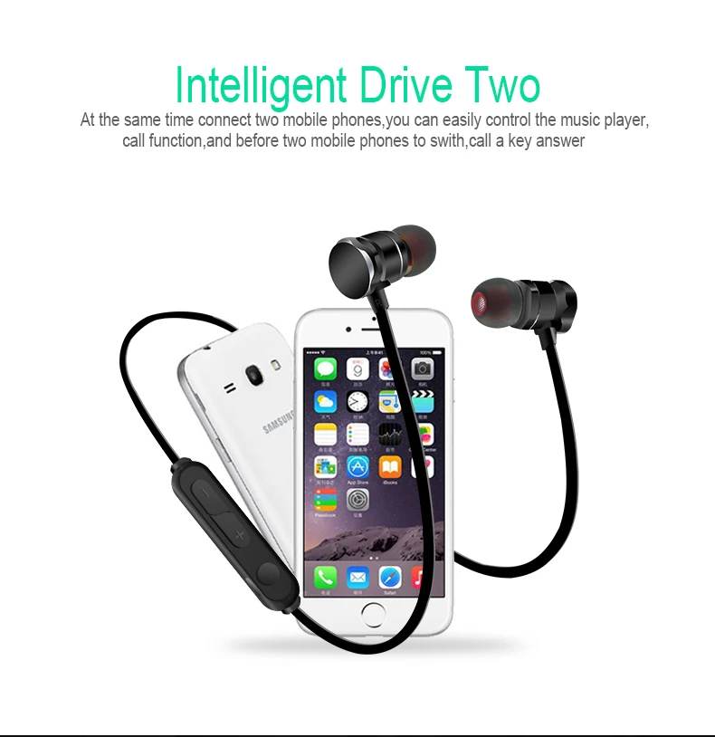 X3 Bluetooth наушники магнитные металлические мини беспроводные стерео гарнитуры спортивные бег Hifi наушники с микрофоном для iOS Android телефон