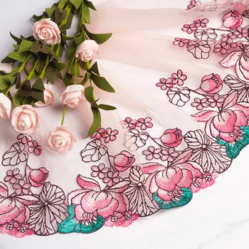 

2Yards Pink Lace Sewing DIY Embroidery Flower Garment Accessories Lace Supplies Women Girls Bra Mesh Lace Material craft 2020