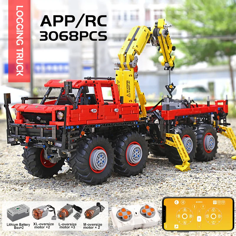 MOC 15805 RC Мощность Функция Technic 8x8 внедорожный аварийно спасательных крана