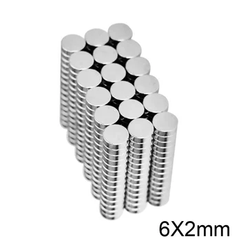 

50/100/200/300pcs 6x2 mm Mini Small circular Magnets 6mmx2mm Fridge N35 Neodymium Magnet Dia 6x2mm Permanent NdFeB Magnets 6*2