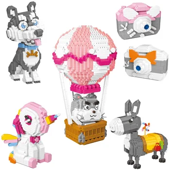 

Wise Hawk Unicorn hot air balloon Unicorn hot air balloon Diamond building blocks children's pink series model toys 2610-2615