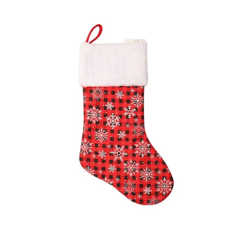 Christmas Stockings Mini Sock Snowflake Xmas Tree Candy Gift Bag Hanging Pendant