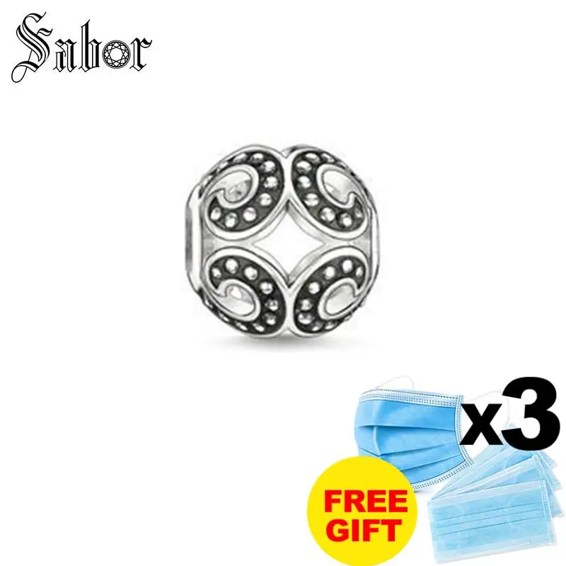 Посеребренные черные мощные волнистые бусины самые модные самодельные из кармы